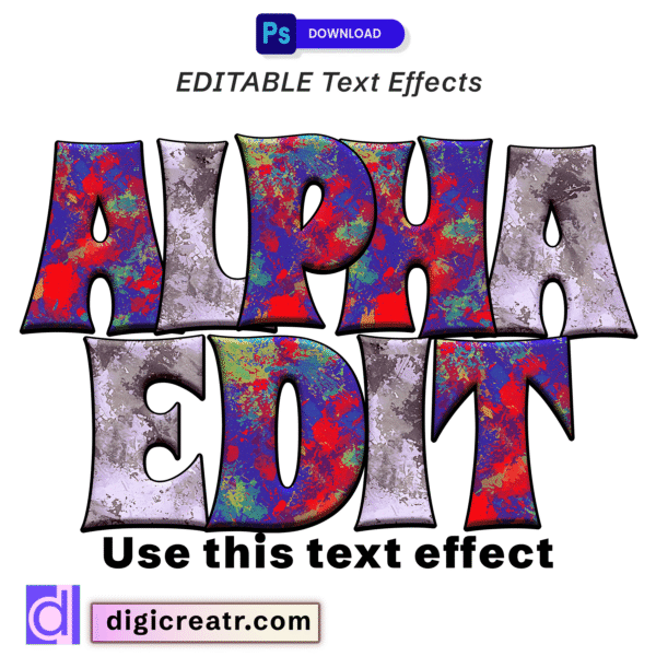 Grungy Abstract Splatter Photoshop Text Effect - Editable Urban & Street Art Typography